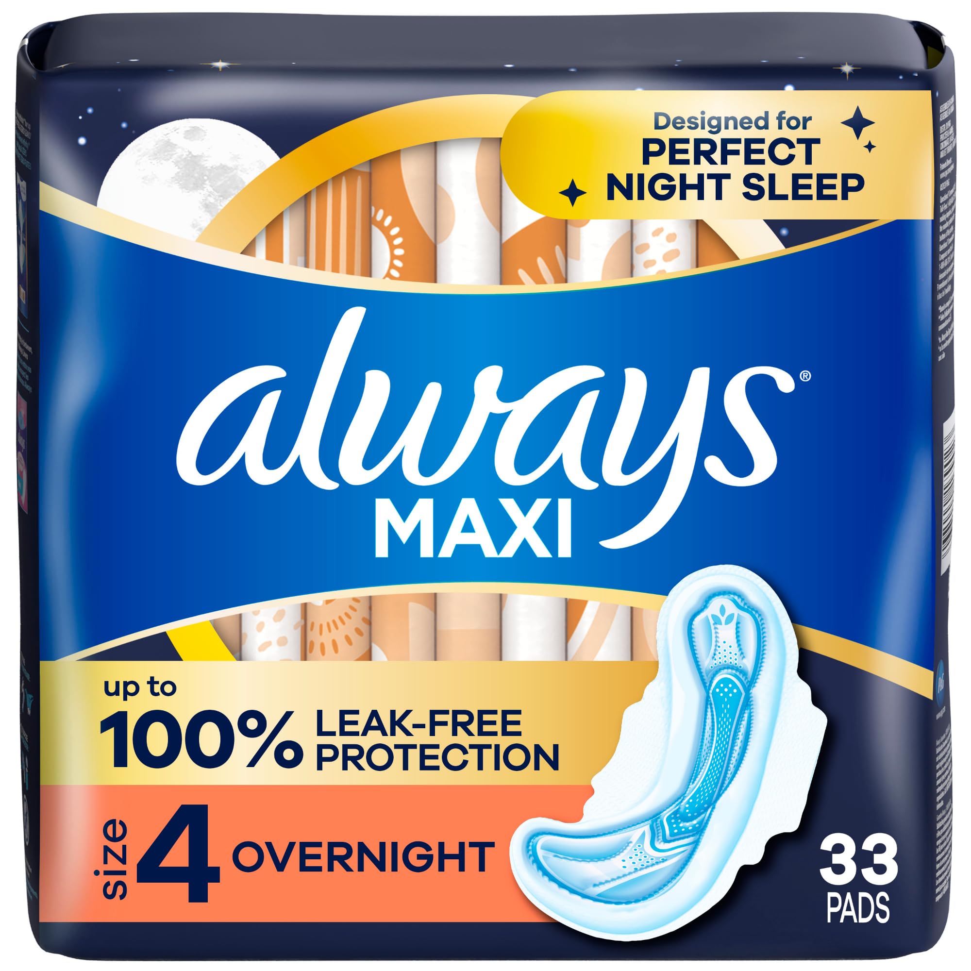 Amazon | Always Maxi Pads, Overnight WithFlexi-Wings, Unscented